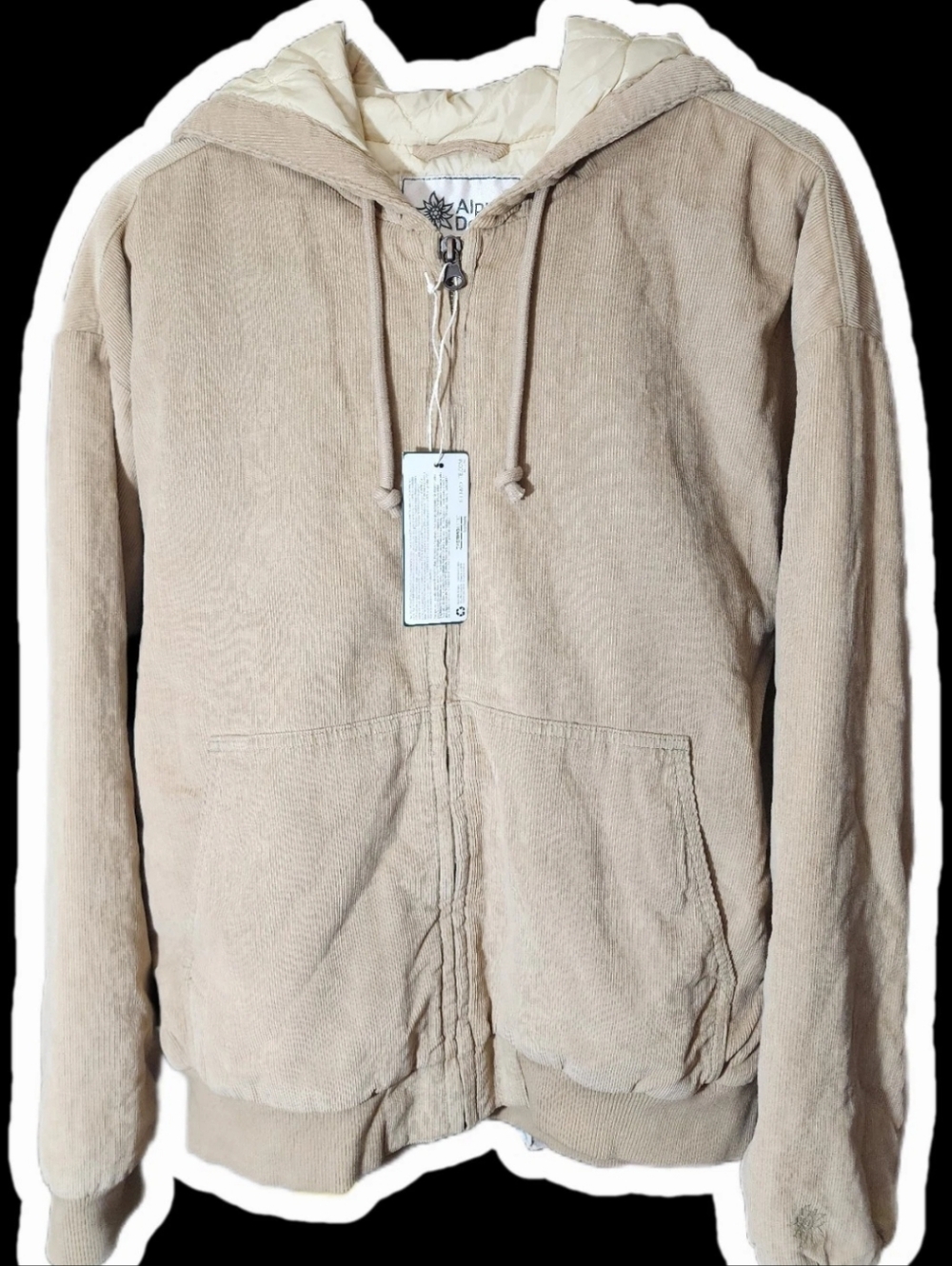 Alpine Design Women's Corduroy Quilted Full Zip Hoodie.  Size Medium